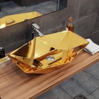 Umywalka nablatowa ceramiczna - gold - DIAMENT 57 x 37 cm