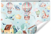 Fototapeta Ścienna BALONY Gwiazdy Samoloty Styl Skandynawski 360cm x 240cm