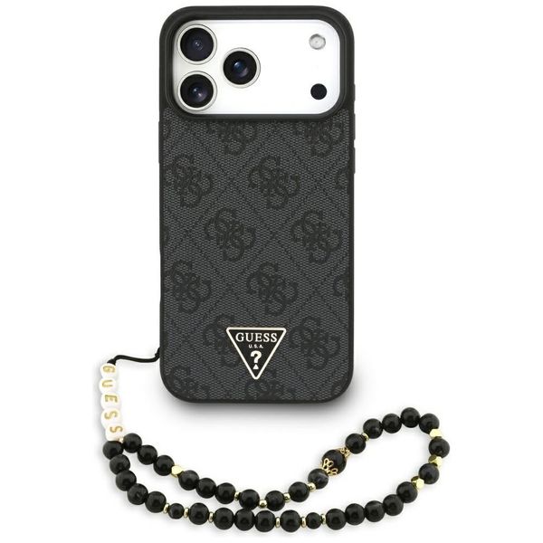 Etui Guess 4G Strap Triangle Logo MagSafe do iPhone 17 Pro Max czarny zdjęcie 1