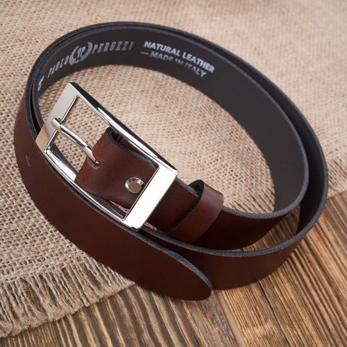 pasek damski skórzany brązowy 110 cm ze srebrną klamrą paolo peruzzi na Arena.pl