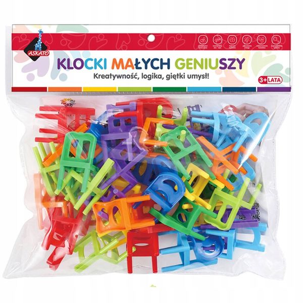 KLOCKI MAŁYCH GENIUSZY KRZESEŁKA - 40 ELEMENTÓW zdjęcie 1