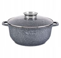 SOLIDNY Garnek MARMURKOWY OKRĄGŁY 24cm 4.5L DO GOTOWANIA PIECZENIA INDUKCJA