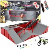 ZESTAW FINGERBOARD DUŻY SKATEPARK DLA DZIECI DESKOROLKA + ROWER FB-09-B