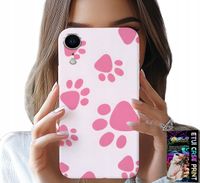ETUI DO IPHONE XR - RÓŻOWE PSIE ŁAPKI, PLECKI, OBUDOWA CASE