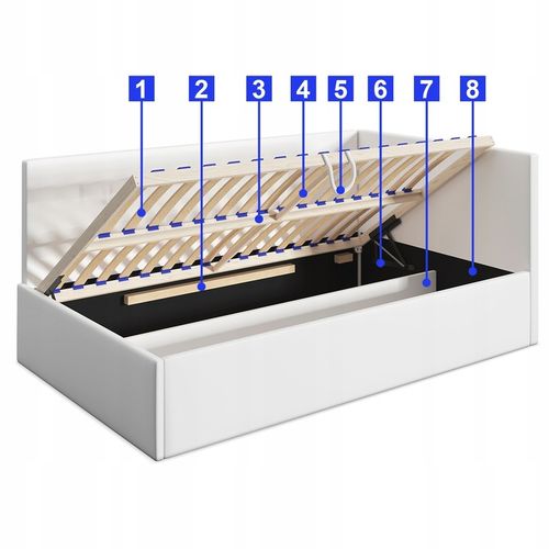 Łóżko młodzieżowe 120x200, Supreme Roma, Tapczan, Pojemnik, Jasny na Arena.pl