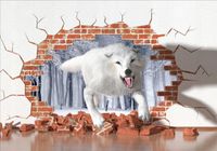 FOTOTAPETA Widok dziura tygrys niedźwiedź 400x280