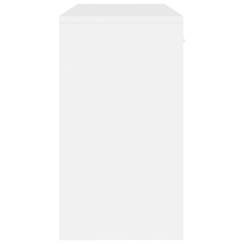 Biurko z szufladą i szafką, białe z połyskiem, 100x40x73 cm na Arena.pl