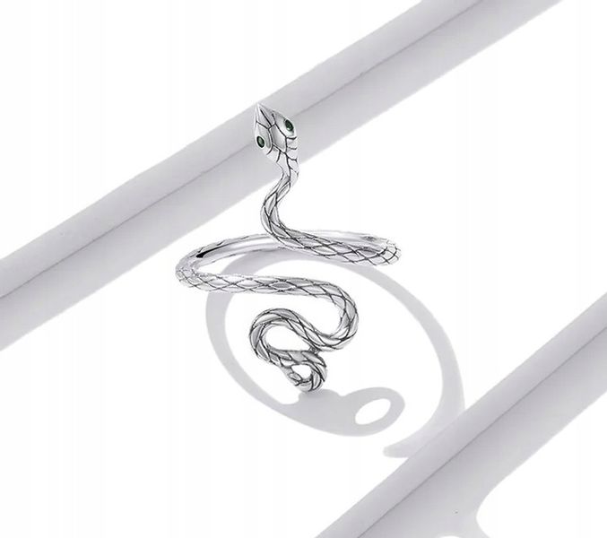 Srebrny pierścionek WĄŻ żmija cyrkonie regulowany s925 +pudełko zdjęcie 4