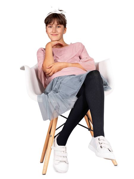 Rajstopy dziecięce mikrofibra czarne ze wzorem waflowym 80 DEN 104-110 zdjęcie 1