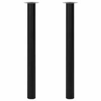 Teleskopowe nogi stołowe, 2 szt., czarne, 710 mm-1100 mm