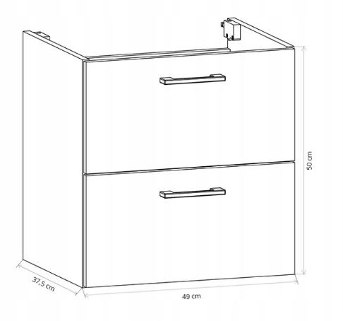 Szafka łazienkowa wisząca LUNA 50 czarny/dąb z umywalką Alto (W5) na Arena.pl