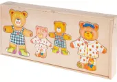 Układanka drewniana. Rodzina Misiów