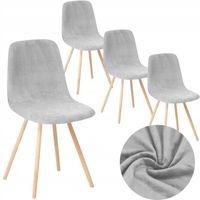 ZESTAW 4 SZT. POKROWIEC POKROWCE NA KRZESŁO SKANDYNAWSKIE JASNY SZARY WELUR