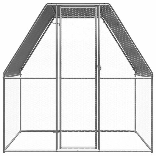 Klatka dla kurcząt, srebrno-szara, 2x2x2 m, stal galwanizowana na Arena.pl