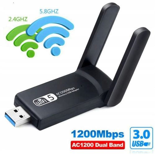 ADAPTER WI-FI KARTA SIECIOWA USB 3.0 1300Mbps ANTENA ZEWNĘTRZNA WIFI na Arena.pl