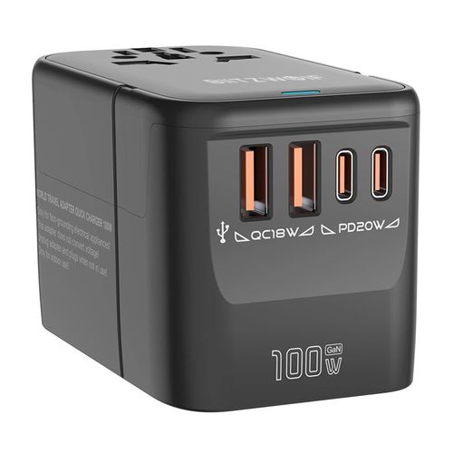 Adapter Podróżny 5w1 Blitzwolf BW-TA2 2xUSB PD + 2xC QC + C GaN 100W na Arena.pl