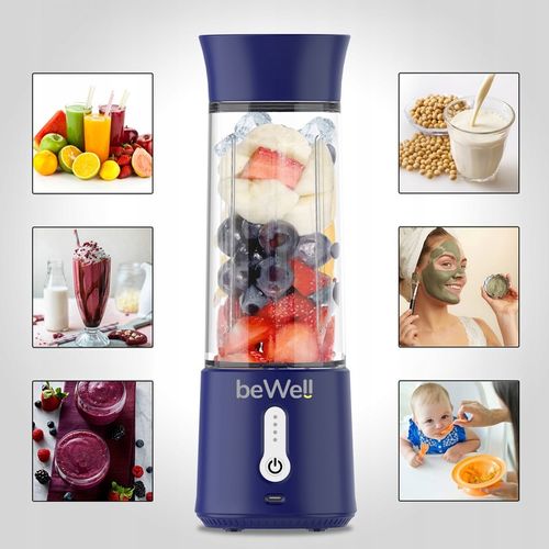 BLENDER KIELICHOWY DO SMOOTHIE I KOKTAJLI RECZNY beWell 500ml BEZPRZEWODOWY na Arena.pl