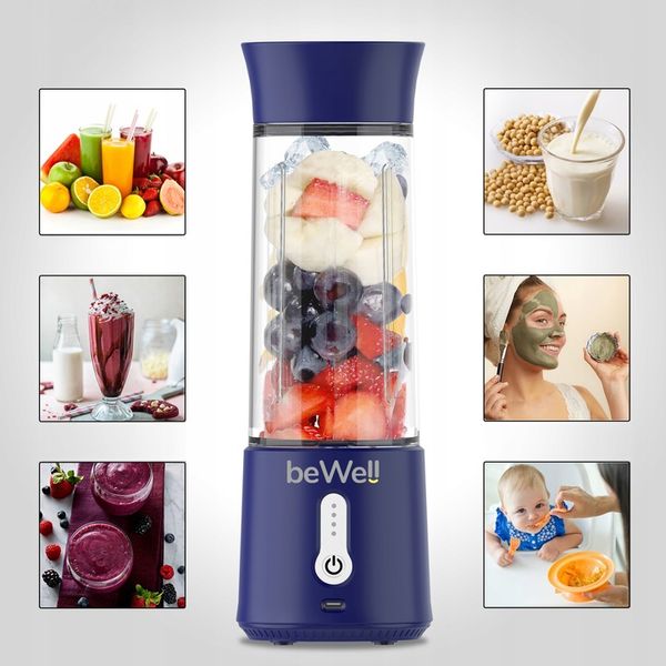 BLENDER KIELICHOWY DO SMOOTHIE I KOKTAJLI RECZNY beWell 500ml BEZPRZEWODOWY zdjęcie 12
