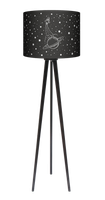 Lampa podłogowa - trójnóg drewniana duża - Kosmoświatło (czarna)