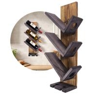 Drewniany Wieszak ścienny John Paddle na Wino i Kieliszki Burned Lewy