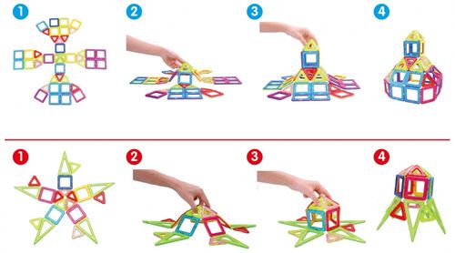 Kolorowe klocki magnetyczne MAGICAL MAGNET 71 SZT. #E1 na Arena.pl
