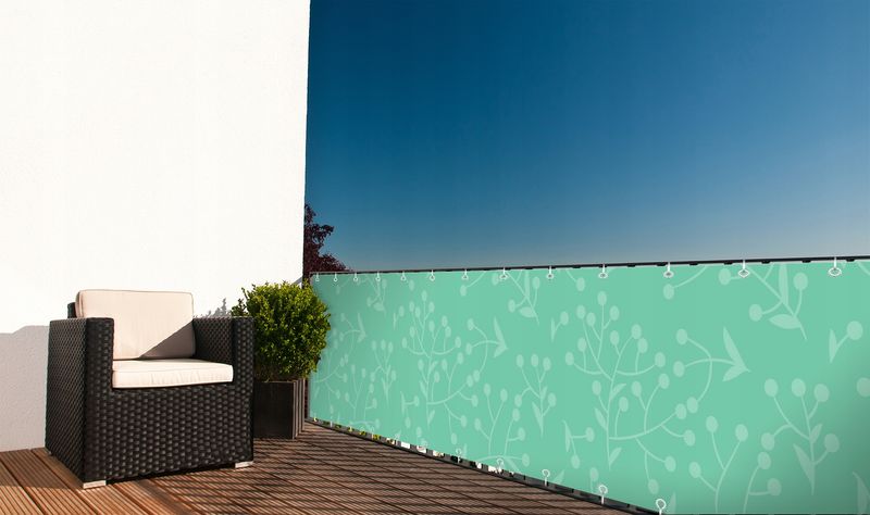 OSŁONA BALKONOWA MATA NA BALKON BIAŁA Z GRAFIKĄ BARIERKA WYMIAR zdjęcie 13