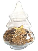 Bomboniera szklana choinka pojemnik bombonierka h25 d18