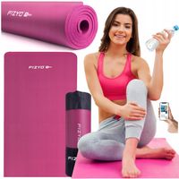 Mata do Ćwiczeń Jogi Pilatesu Fitness FIZYO Antypoślizgowa Gruba NBR Różowa