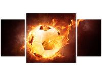 80X40CM OBRAZ OGNISTA PIŁKA NOŻNA FOOTBALL TRÓJ OBRAZ