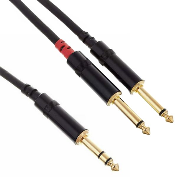Kabel przewód audio sygnałowy Jack 6,3 mm stereo 90 cm pozłacany pro snake zdjęcie 1