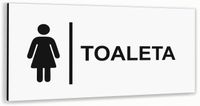 Tabliczka BIAŁA aluminiowa TOALETA DAMSKA NADRUK UV Tablica informacyjna