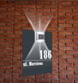 antracyt TABLICZKA ADRESOWA aluminiowa podświetlana numer domu pionowa