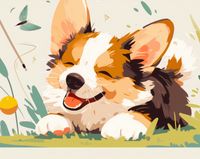 Plakat 76x60,5cm Beztroski Corgi