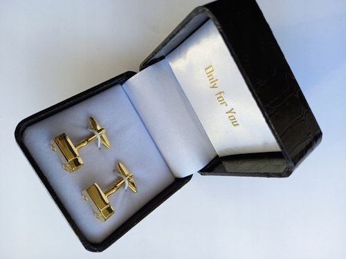 Pozłacane spinki do mankietów EXC Ciężarówka TIR dla Kierowcy Logistyka na Arena.pl