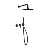 PI Zestaw prysznicowo-wannowy podtynkowy 2 funkcyjny, czarny mat
