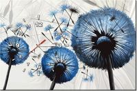 60CM 40CM ZEGAR OBRAZ DMUCHAWCE NIEBIESKIM KOLORZE DRUK PŁÓTNO RAMA