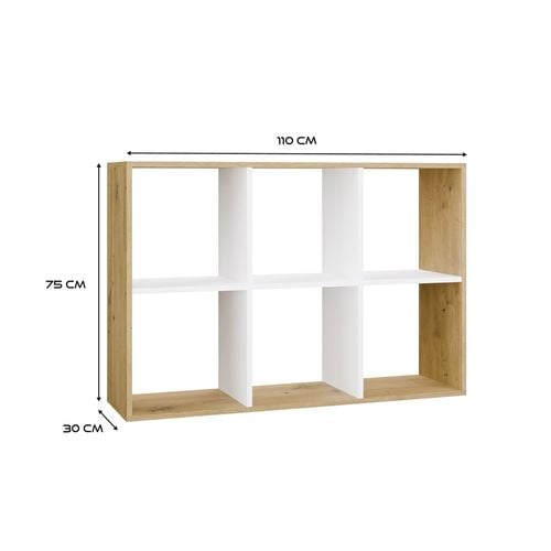 Regał Malax 2X3 DĄB ARTISAN BIAŁY na Arena.pl