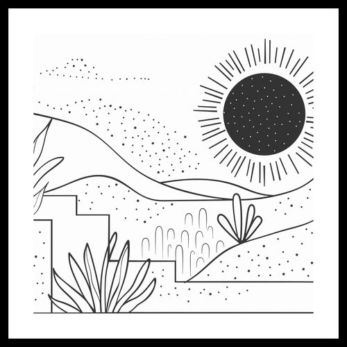 Plakat 50x50cm Linearny Pejzaż na Arena.pl