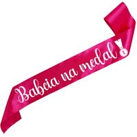 Babcia na medal- różowa szarfa z białym nadrukiem