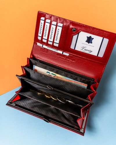 elegancki, skórzany portfel damski na zatrzask - lorenti na Arena.pl