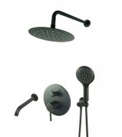 Bateria Natryskowa wannowa deszczownica 20CZARNA U