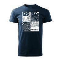 Koszulka motocyklowa z motocyklem na motor BMW GS 1250 ADVENTURE męska granatowa REGULAR XXL