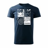 Koszulka motocyklowa z motocyklem na motor BMW GS 1250 ADVENTURE męska granatowa REGULAR S