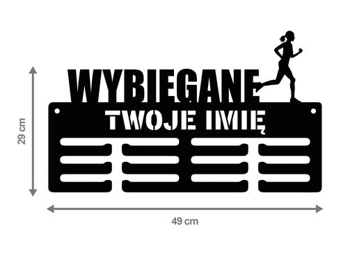 Wieszak na medale WYBIEGANE twoje imię dowolny tekst 171.1 na Arena.pl