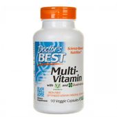 DOCTOR'S BEST Multi-Vitamin - Zestaw Witamin i Minerałów bez Żelaza 90 kap.