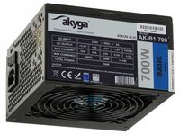CICHY WYDAJNY ZASILACZ ATX 700W AKYGA 5XSATA 2XMOLEX WENTYLATOR 12CM