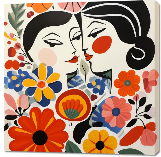 Obraz 100x100cm Kwiatowy Romans zdjęcie 1