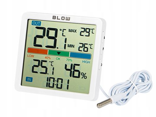 STACJA POGODY BEZPRZEWODOWA POGODOWA METEO TERMOMETR HIGROMETR ZEGAR na Arena.pl