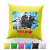 POSZEWKA Z NADRUKIEM BAWEŁNIANA 40x40CM - JAK WYTRESOWAĆ SMOKA BAJKA