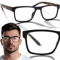 Okulary do czytania Męskie Klasyczne Czarne Korekcyjne Plusy BRILO